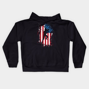 American Flag Baseball Team Gift for Men Boys Kids Hoodie